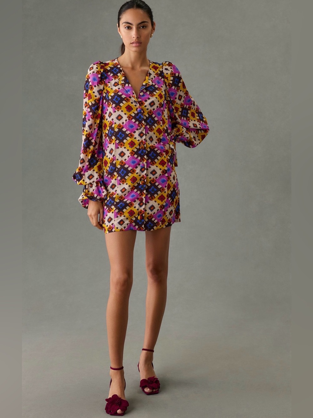 Rhode long sleeve shift mini dress